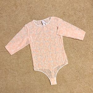 Victoria's Secret Light Pink Lace Bodysuit